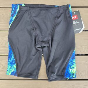 TYR Youth Boy's Durafast Lite Pytha Blue Green Blade Jammer Sz 24 NEW
